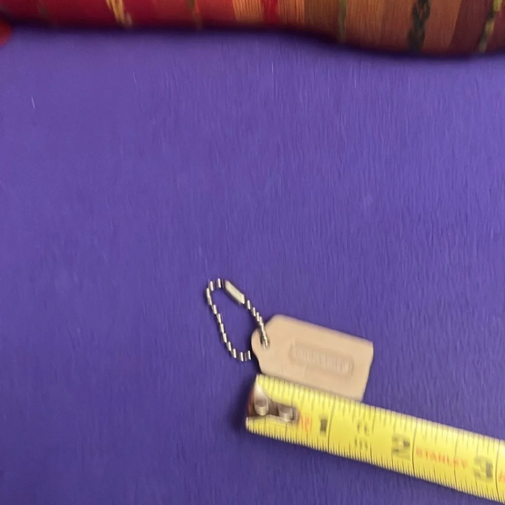 Vintage Coach Tan Brown Leather Hang Tag Replacement Bag Charm Keychain Y2K